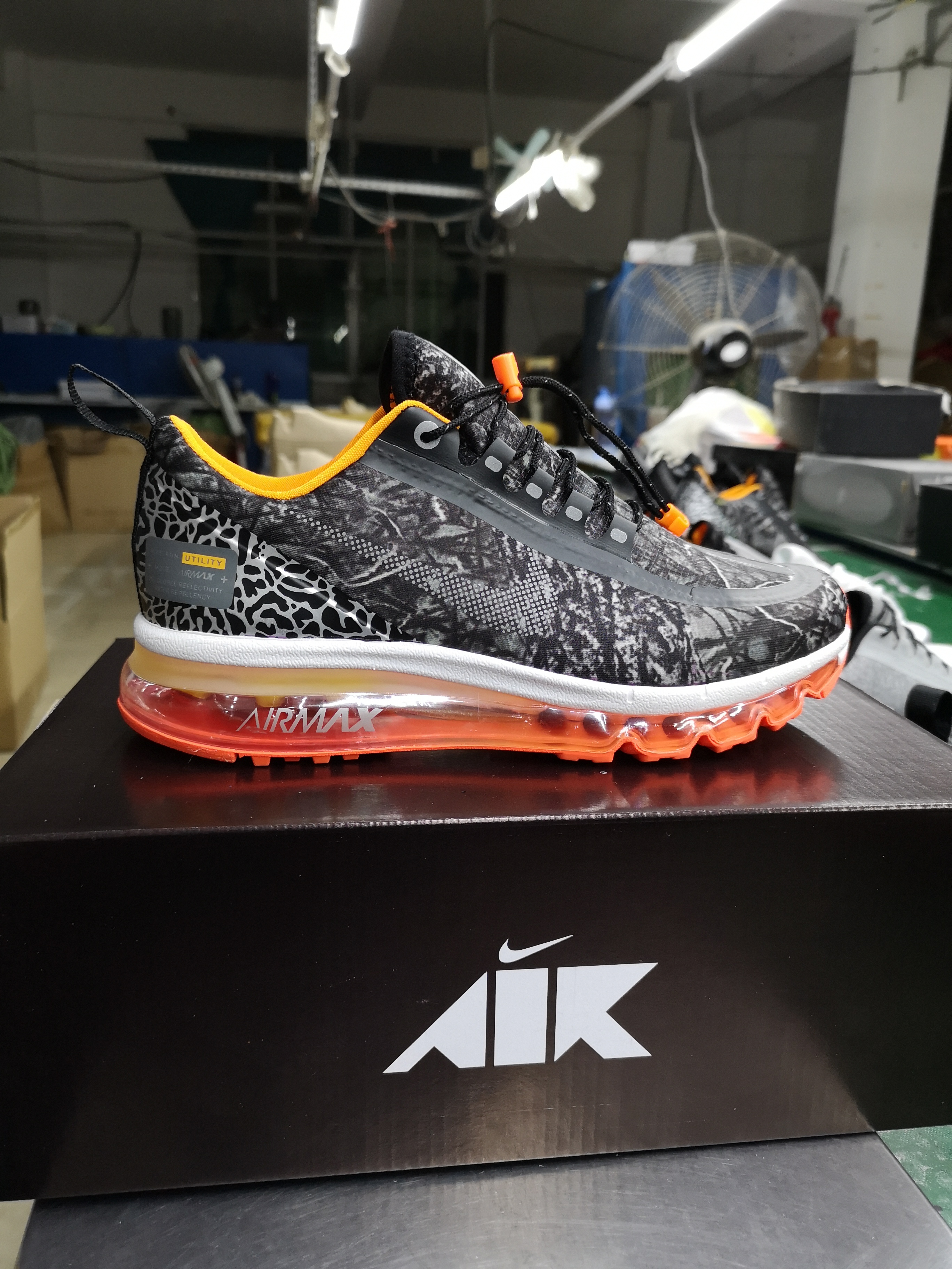 Nike Air Max 2017 Waterproof Black Grey Orange Shoes - Click Image to Close